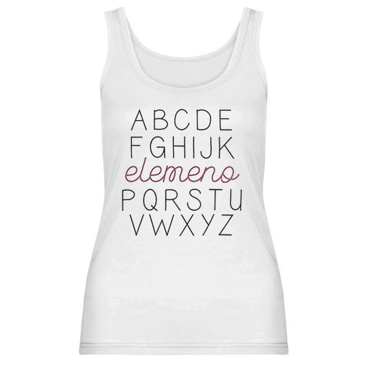 Abc Elemeno Teacher Letters Printed Funny Saying Inspirational Women Tank Top