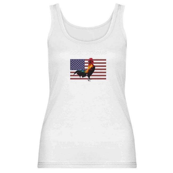 American Rooster Chicken Cock Strong Usa Pride Women Tank Top