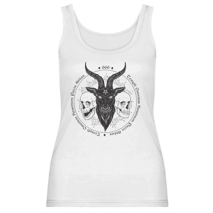 Antichrist Satanic Baphomet Demon Evil Goat Head Satan Skull Women Tank Top