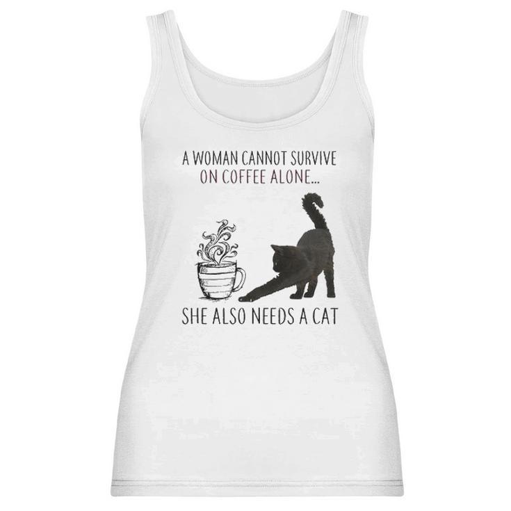 Coffee And Cat Lover She Also Needs A Cat New 2022 Gift Women Tank Top