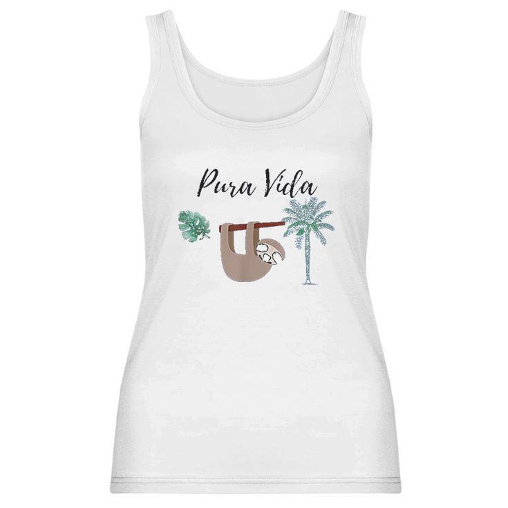 Costa Rica Pura Vida Sloth Palm Tree Women Tank Top