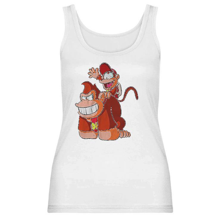 Donkey And Diddy Kong Piggy Back Ride Cute Gaming Women Tank Top