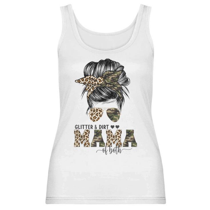 Glitter And Dirt Mama Of Both Leopard Camo Mothers Day Gift Women Tank Top