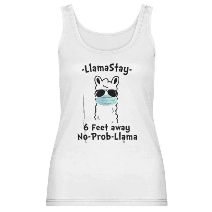 Llamastay 6 Feet Away No Probllama Social Distancing Women Tank Top