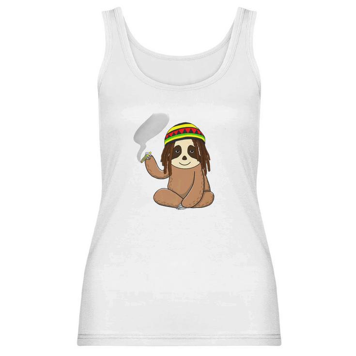 Marijuana Sloth Weed Smoker Jamaican Funny 420 Gifts Women Tank Top