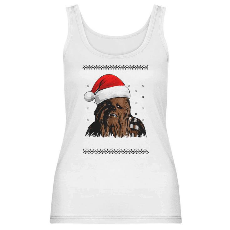 Star Wars Chewie Santa Hat Ugly Christmas Sweater T-Shirt Women Tank Top