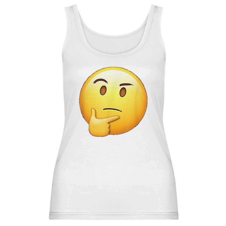 Thinking Emoji Funny Sarcastic Smiley Emoji Women Tank Top