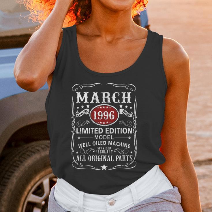 25Th Birthday Decoration March 1996 Men Women 25 Years Old Women Tank Top