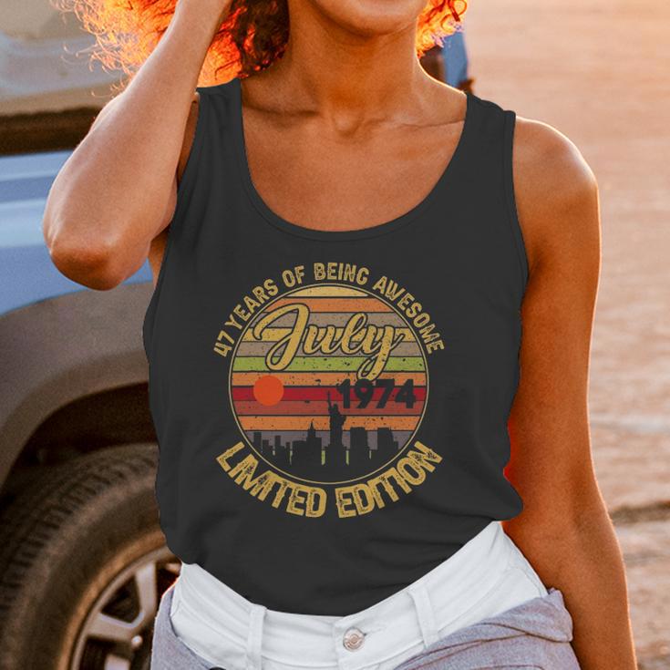 47Th Birthday Decoration July 1974 Men Women 47 Years Old Women Tank Top