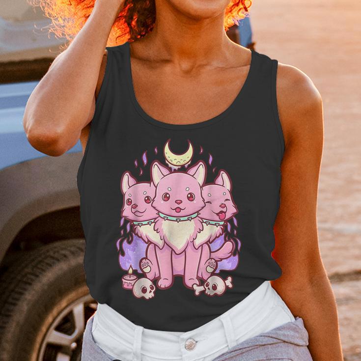 Anime Kawaii Pastel Goth Cute Creepy 3 Headed Dog Men Women T-Shirt Graphic Print Casual Unisex Tee Women Tank Top