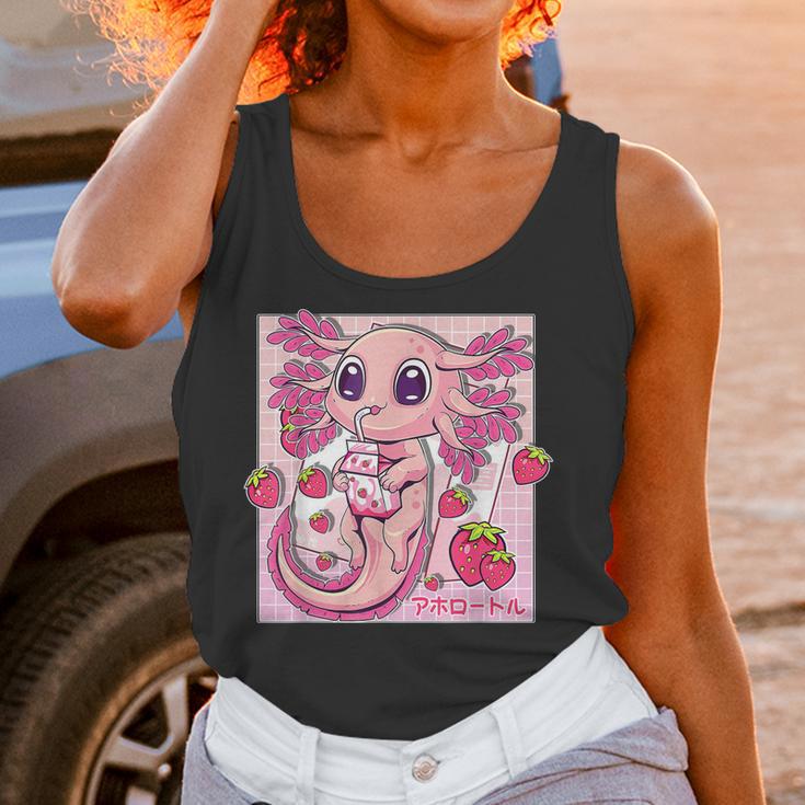 Axolotl Pastel Goth Strawberry Milk Shake Anime Aesthetic V3 Men Women T-Shirt Graphic Print Casual Unisex Tee Women Tank Top