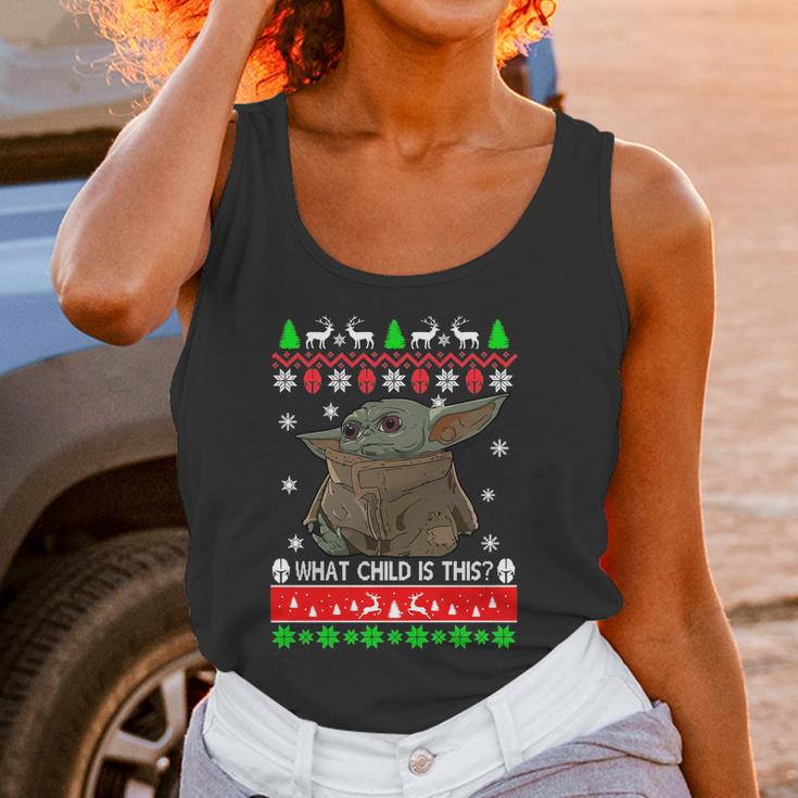 Baby Yoda What Child Is This Ugly Christmas Shirt Women Tank Top