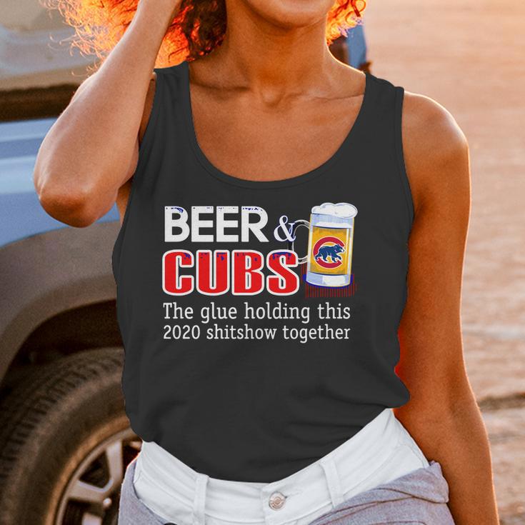 Beer And Cubs The Glue Holding This 2020 Shitshow Together Shirt Women Tank Top