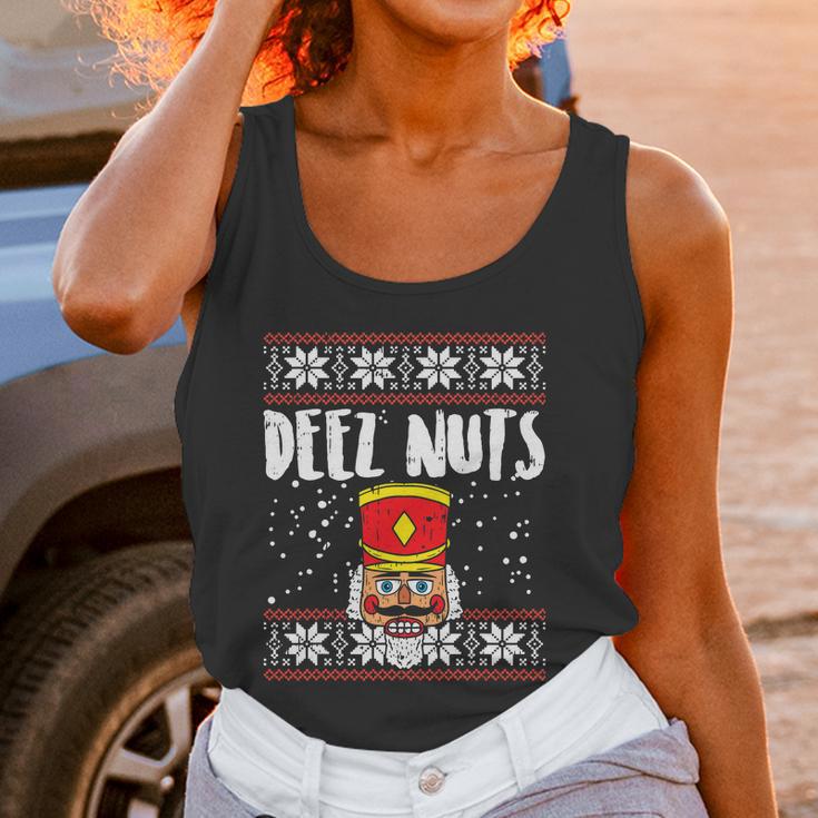 Deez Nuts Nutcracker Funny Ugly Christmas Sweater Meme Gift Women Tank Top