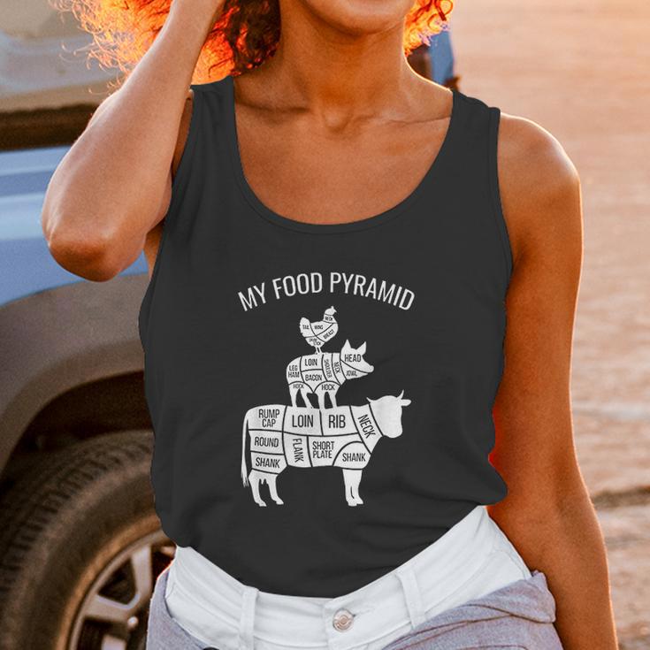 My Food Pyramid Funny Carnivore Cow Pig Chicken Women Tank Top