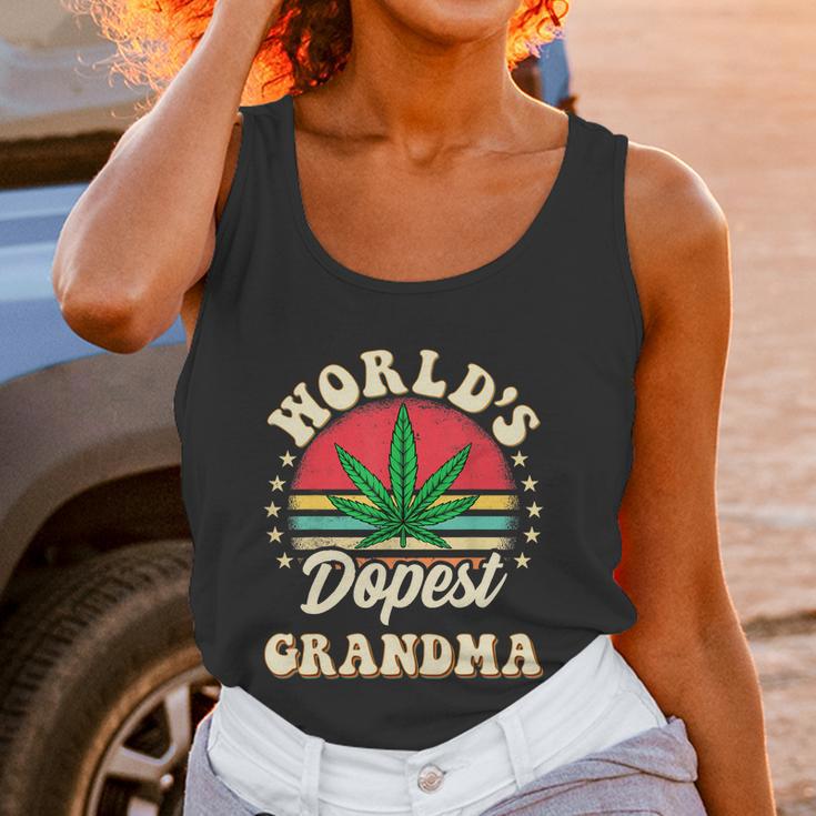 Funny 420 Weed Pot Vintage Matching Worlds Dopest Grandma Women Tank Top