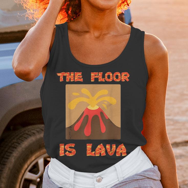 Funny Cute Floor Is Lava Volcano Science Teacher Geek Women Tank Top