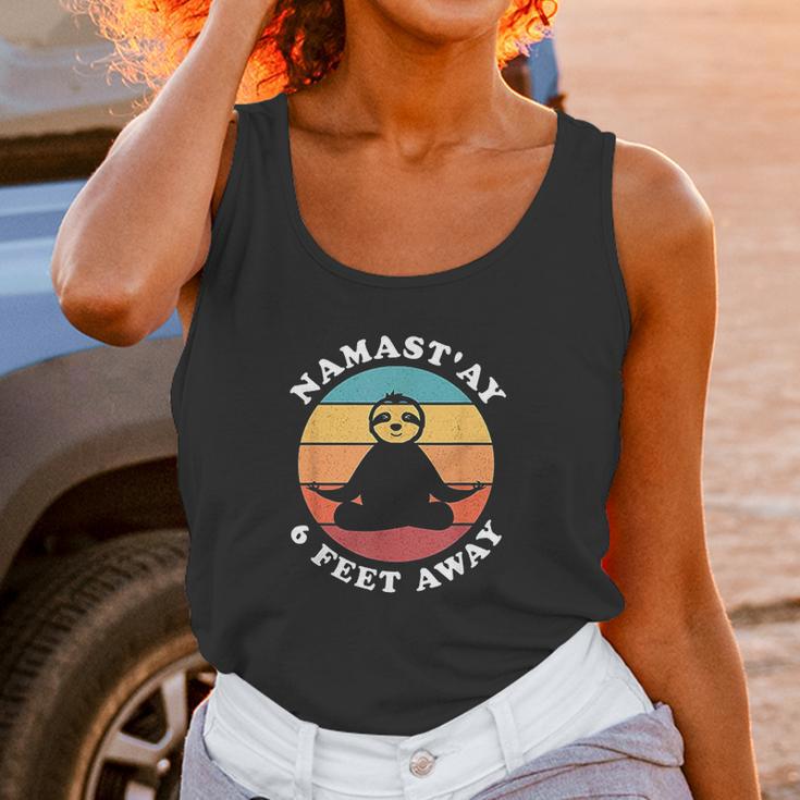 Funny Cute Sloth Yoga Namastay Social Distancing 6 Feet Away Women Tank Top