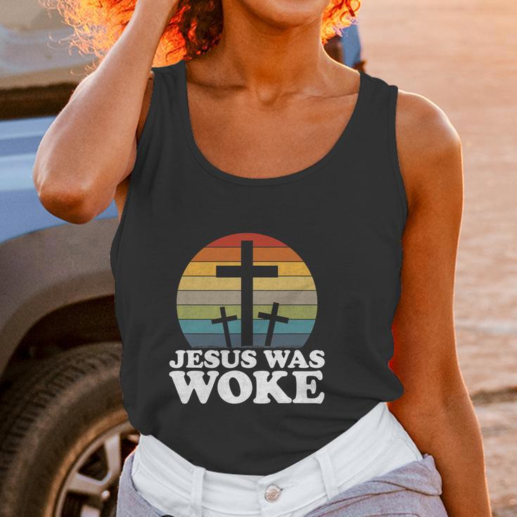 Funny Liberal Christian Democrat Jesus Was Woke Women Tank Top