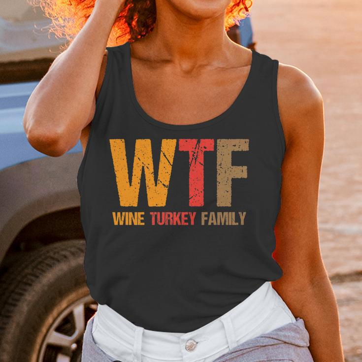 Funny Thanksgiving Wtf Wine Turkey Family Women Tank Top