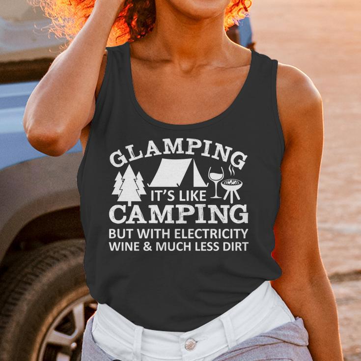 Glamping Like Camping With Electricity Wine Much Less Dirt Women Tank Top