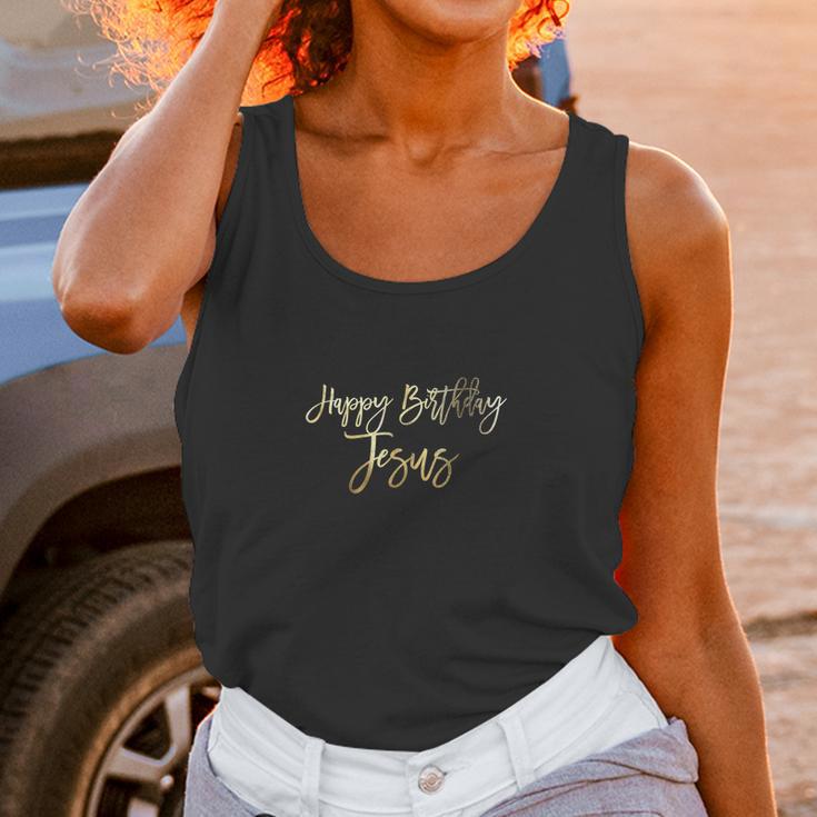 Happy Birthday Jesus Faux Gold Christmas For Her Women Tank Top