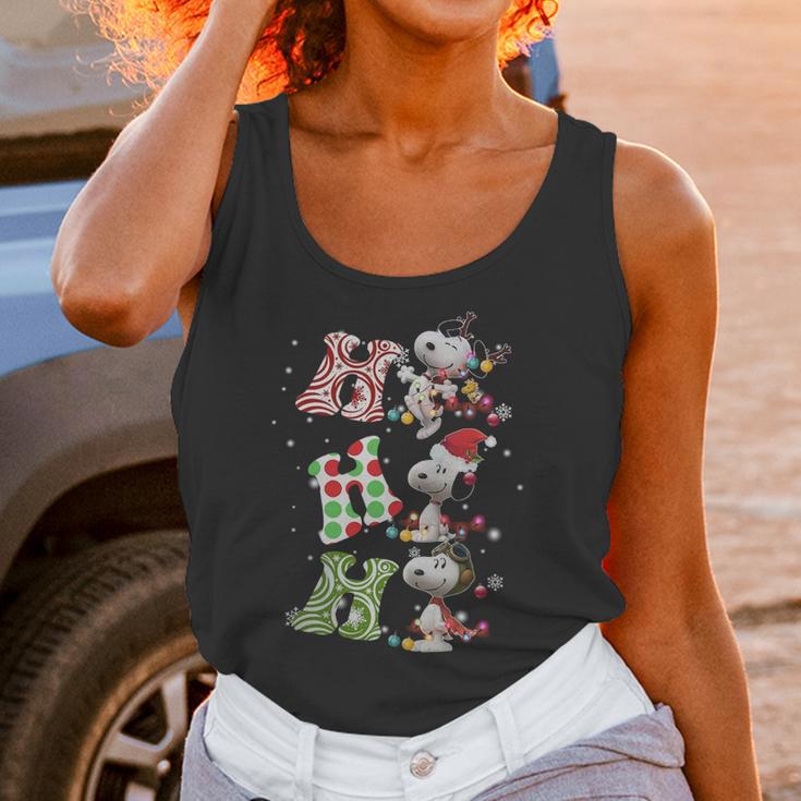 Ho Ho Ho Santa Snoopy Christmas Shirt Women Tank Top