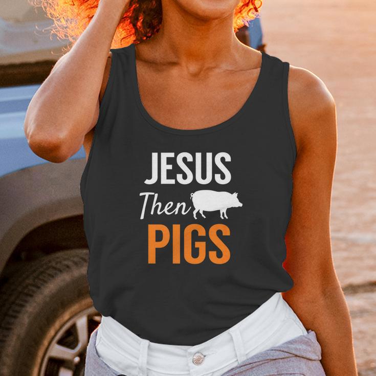 Jesus Then Pigs Fun Christian Piggy Pets Humor Women Tank Top