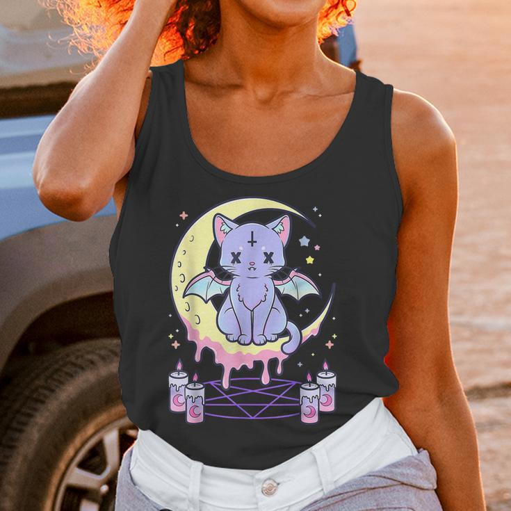 Kawaii Pastel Goth Cute Creepy Black Cat V2 Men Women T-Shirt Graphic Print Casual Unisex Tee Women Tank Top