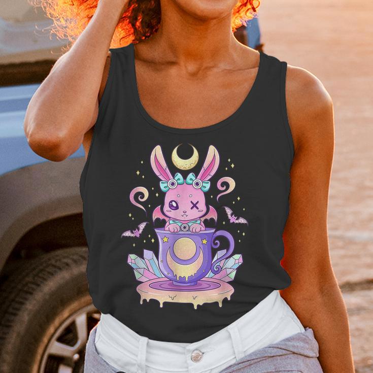 Kawaii Pastel Goth Cute Creepy Bunny In Teacup Men Women T-Shirt Graphic Print Casual Unisex Tee Women Tank Top