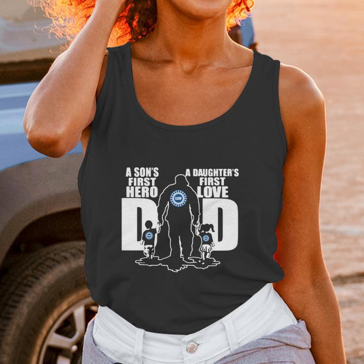 Logo United Auto Workers A Son’S First Hero A Daughter’S First Love Dad Women Tank Top