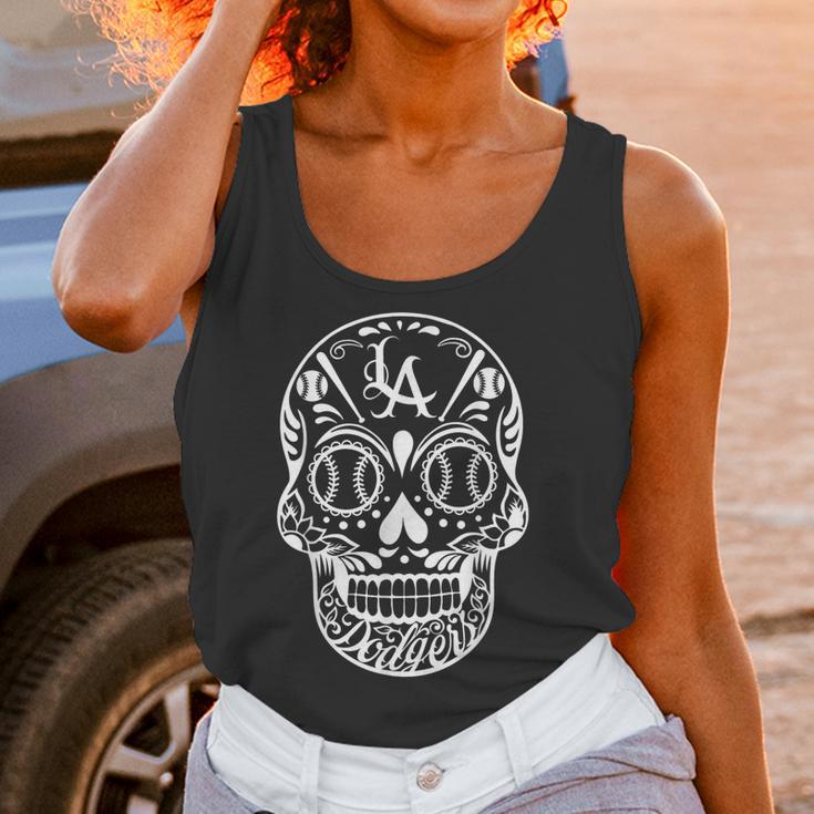 Los Angeles Sugar Skull Day Of The Dead Cinco De Mayo Men Women T-Shirt Graphic Print Casual Unisex Tee Women Tank Top