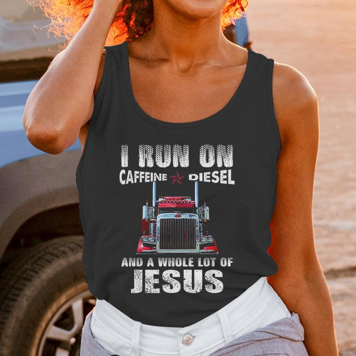 Mens Caffeine Diesel Jesus Christian Trucker Distressed Women Tank Top