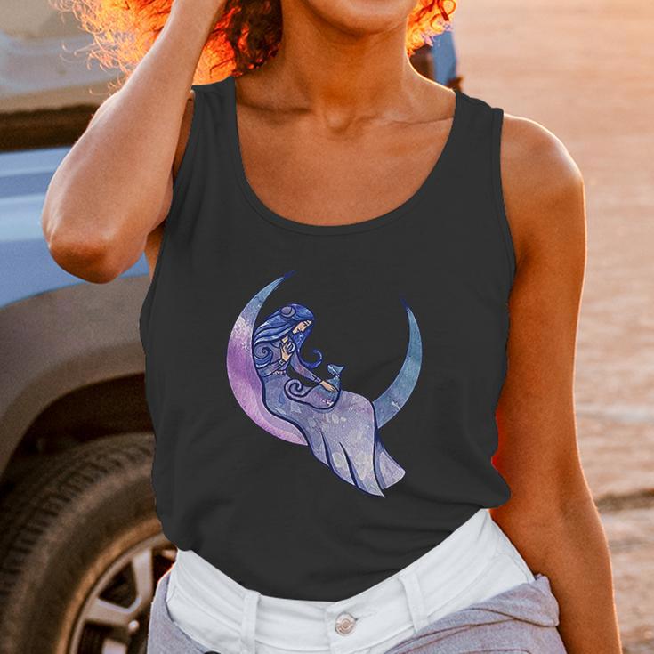 Moon Goddess Cat Person Artwork Moon Child Cat Women Tank Top