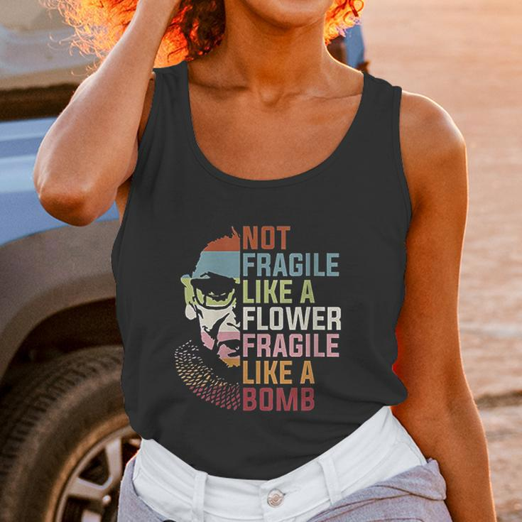 Womens Not Fragile Like A Flower But A Bomb Ruth Bader Rbg Feminist Women Tank Top