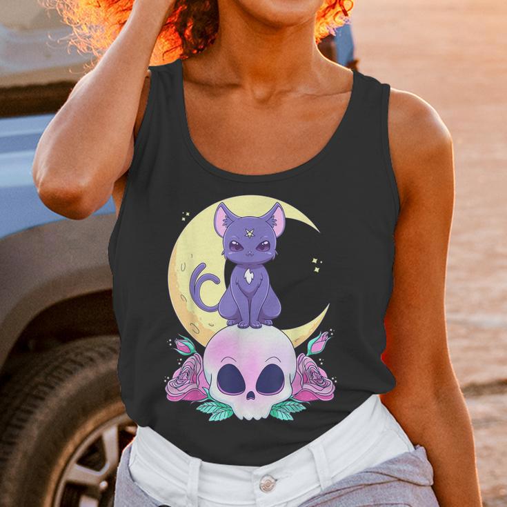 Pastel Goth Witchy Cat Cute Creepy Wiccan Cat And Skull Men Women T-Shirt Graphic Print Casual Unisex Tee Women Tank Top