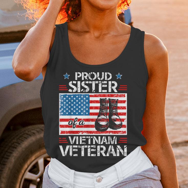 Proud Sister Of Vietnam Veteran Patriotic Usa Flag Military Women Tank Top