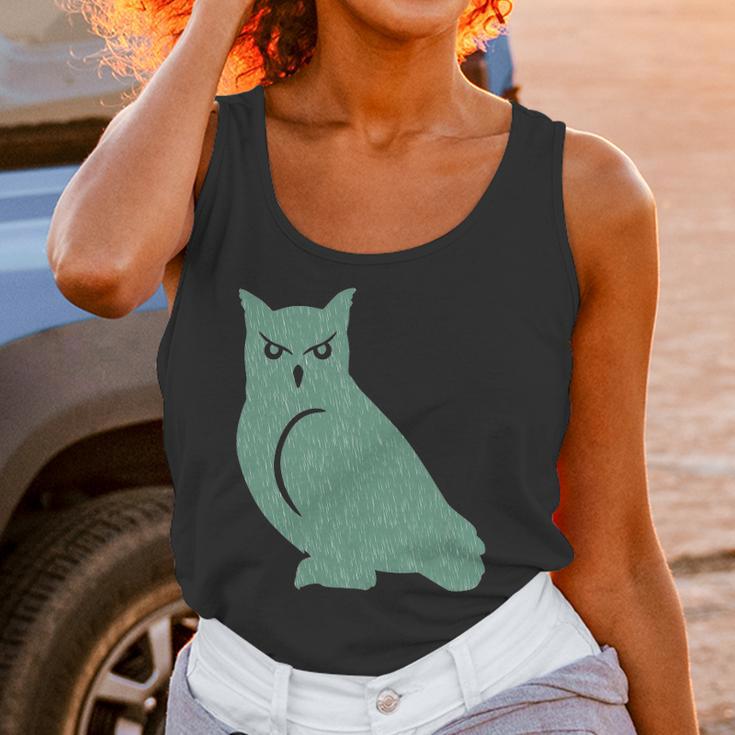 Sage Green Owl Silhouette Artwork Women Tank Top