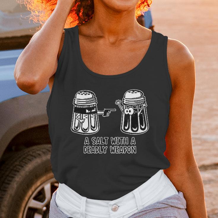 A Salt With A Deadly Weapon Graphic Novelty Sarcastic Funny Women Tank Top