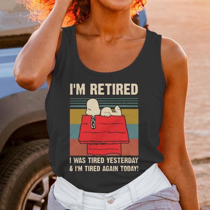 Snoopy I’M Retired I Was Tired Yesterday & I’M Tired Again Today Shirt Women Tank Top