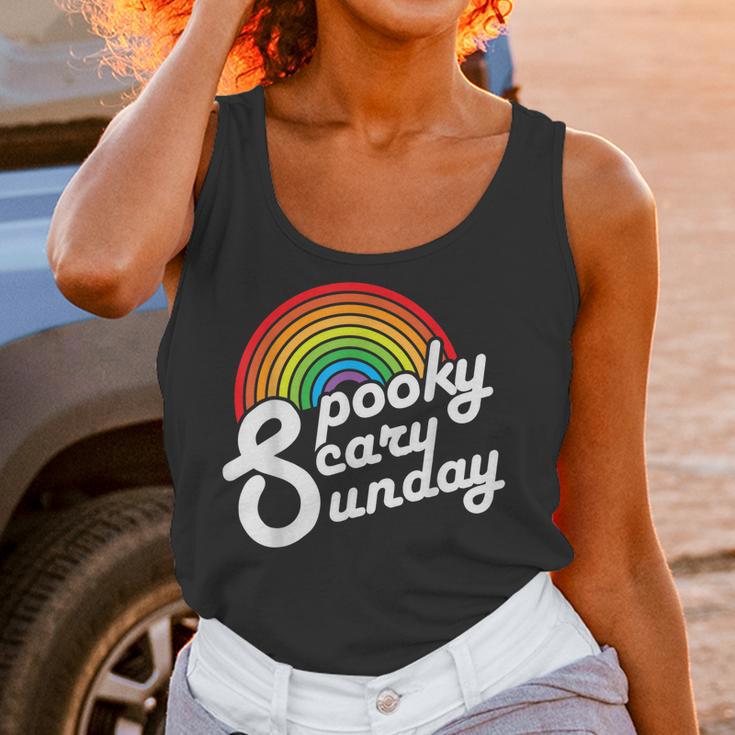 Spooky Scary Sunday Trendy Retro Rainbow Women Tank Top