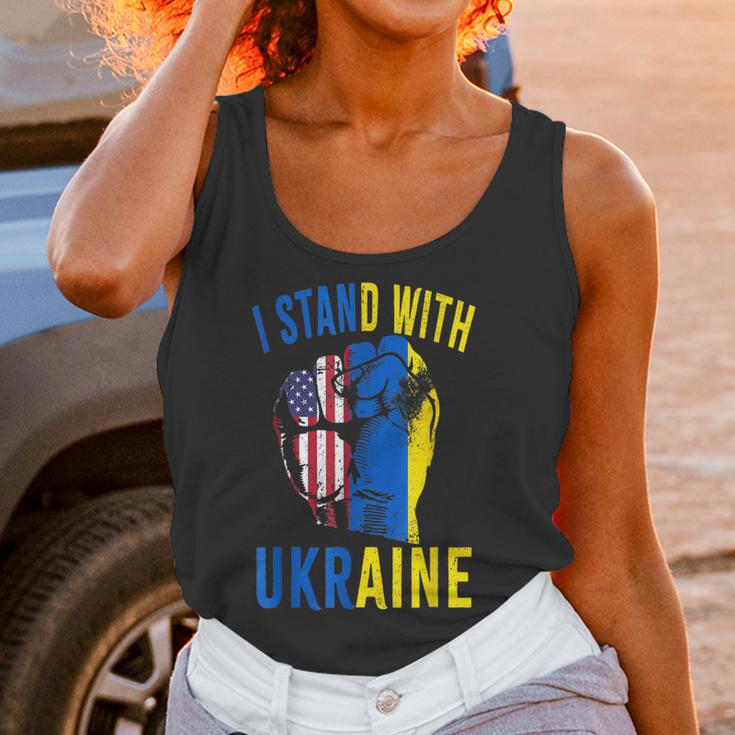 I Stand With Ukraine Flag American Flag Support Ukraine Men Women T-Shirt Graphic Print Casual Unisex Tee Women Tank Top