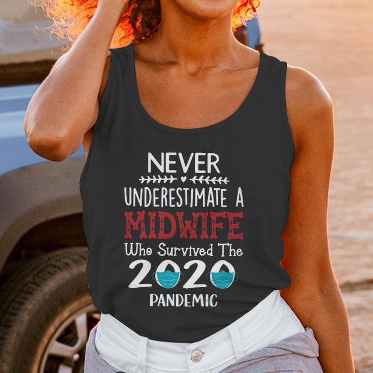 Never Underestimate Who Survived The Pandemic Midwife Women Tank Top