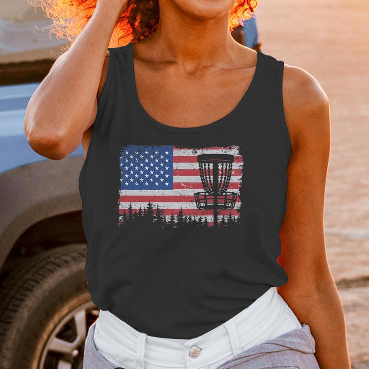 Us American Flag Disc Golf Basket Frisbee Vintage Disc Golf Women Tank Top