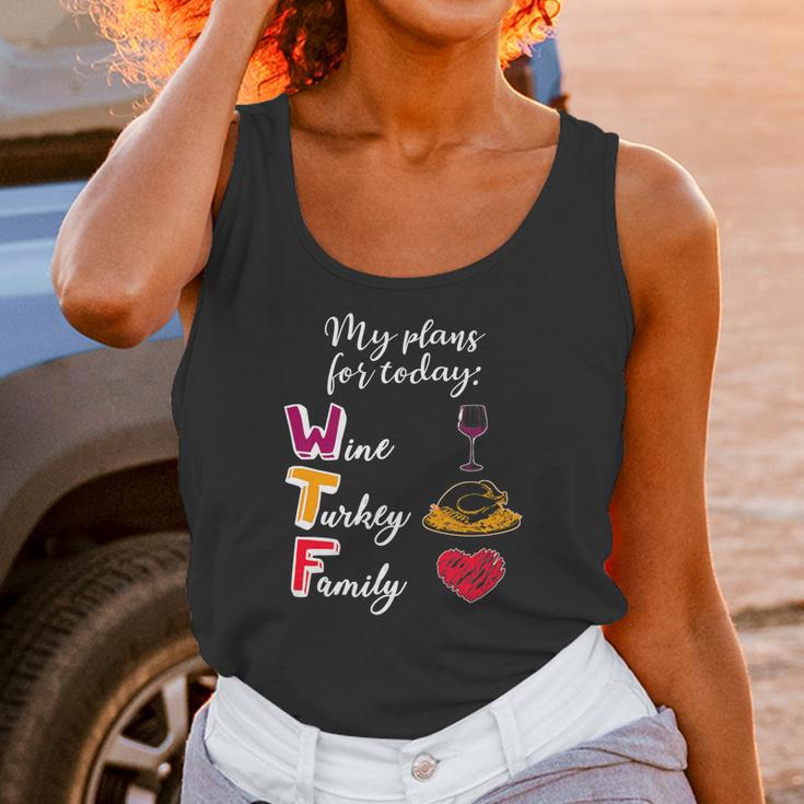 Wtf Wine Turkey Family Funny Thanksgiving Plans Tee Women Tank Top