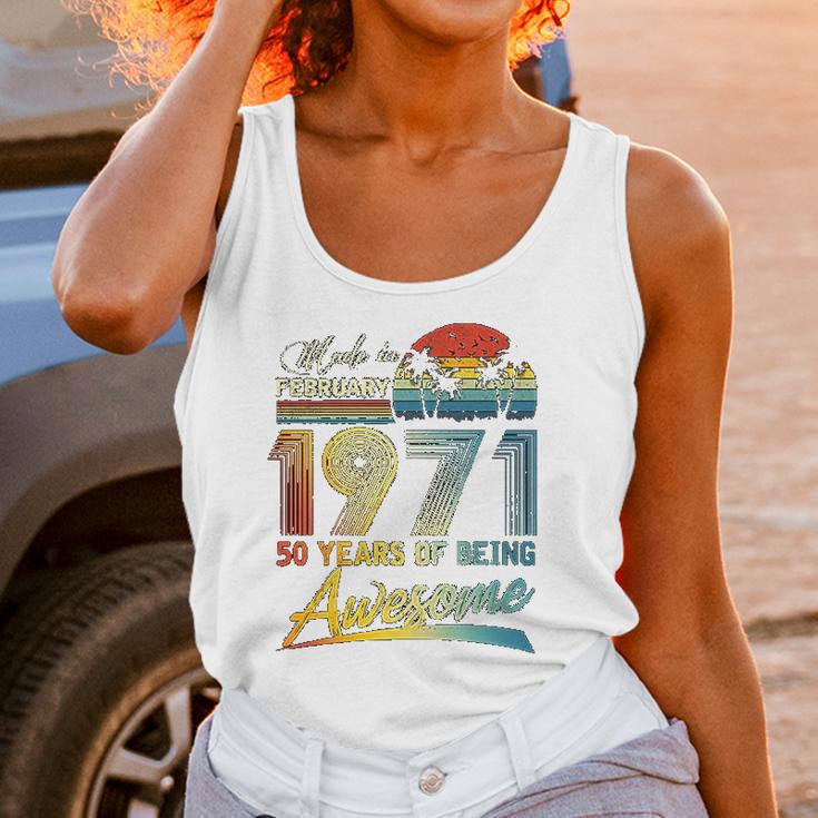 50Th Birthday Gift Vintage Retro February 1971 50 Year Old Women Tank Top