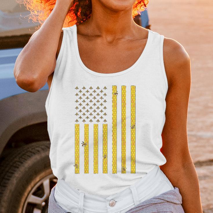 American Flag Honeycomb Honey Bee Women Tank Top