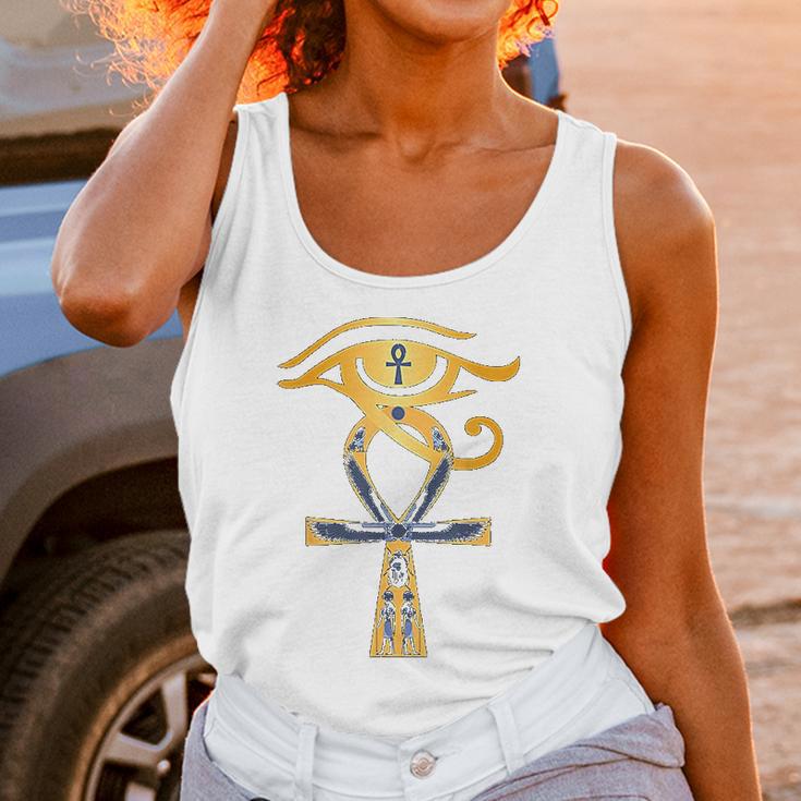 Ancient Egypt God Eye Of Horus Ankh Egyptian Symbol Women Tank Top