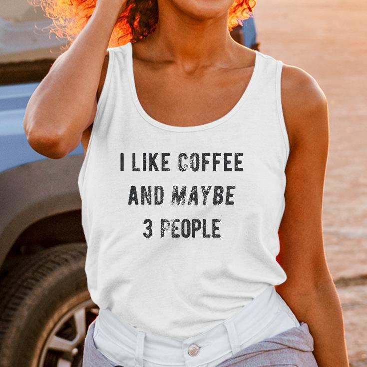 I Like Coffee And Maybe 3 People Funny Graphic Sarcastic Women Tank Top