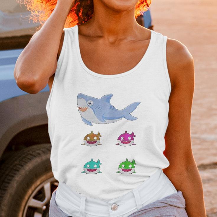 Cute Daddy Shark And Sons Best Christmas Gifts For Dad Women Tank Top